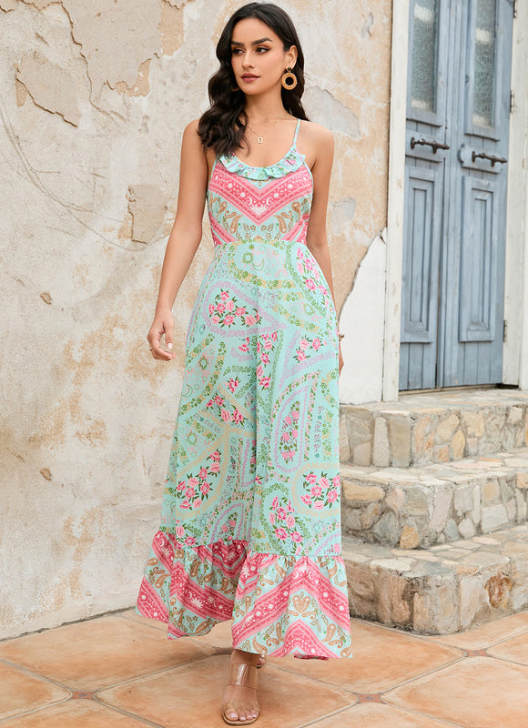 Robe Pastel Imprimé Fleurs Mauve Maxi - gallery 7