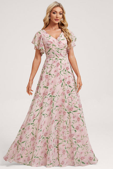 Robe Pastel Rose Demoiselle D'Honneur Élégante