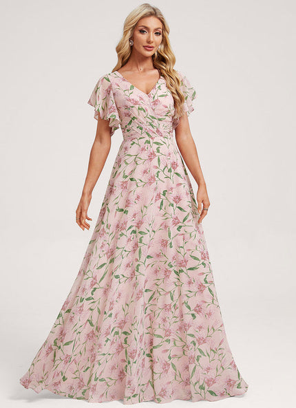 Robe Pastel Rose Demoiselle D'Honneur Élégante