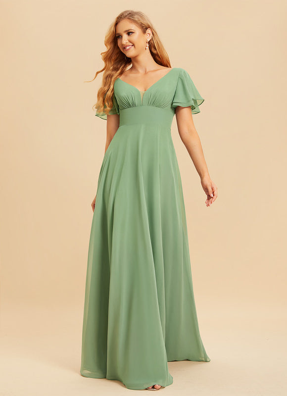 Robe Pastel Rose Demoiselle D'Honneur Élégante - gallery 4