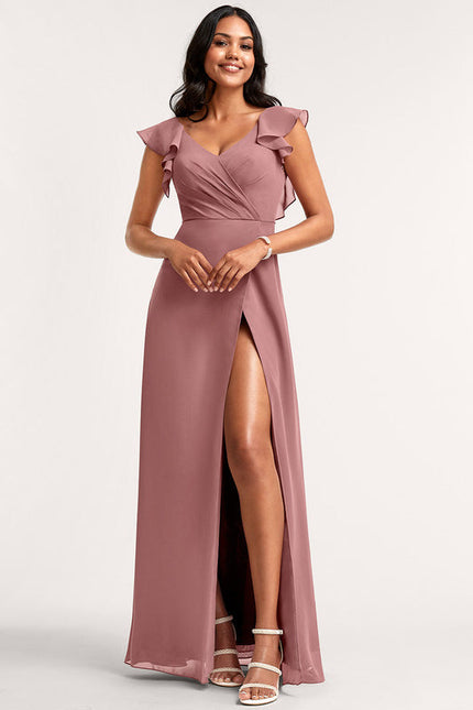 Robe Pastel Rose Demoiselle D'Honneur Élégante