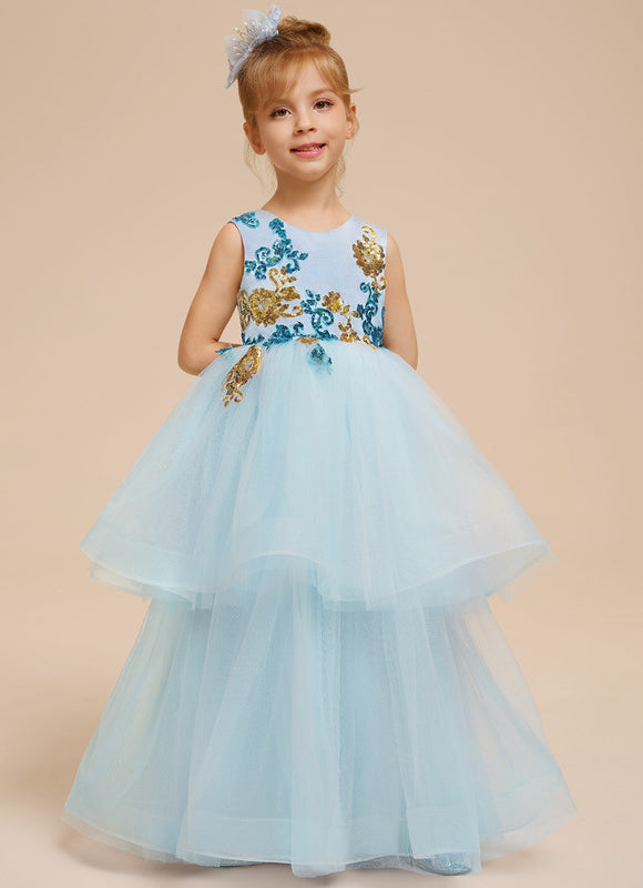 Robe Pastel Bleu Col Rond Princesse - gallery 3