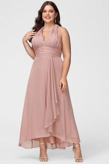 Robe Pastel Verte Col V Asymétrique - gallery 6