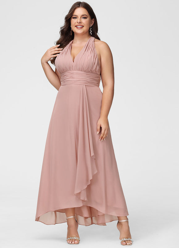 Robe Pastel Verte Col V Asymétrique - gallery 6