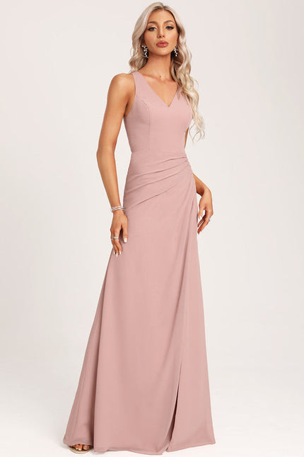 Robe Pastel Rose Demoiselle D'Honneur Élégante - gallery 5
