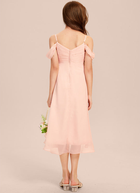 Robe Pastel Vert Mousseline Trapèze Junior - gallery 6