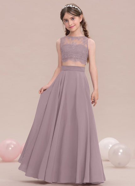 Robe Pastel Rose Demoiselle D'Honneur Col Rond