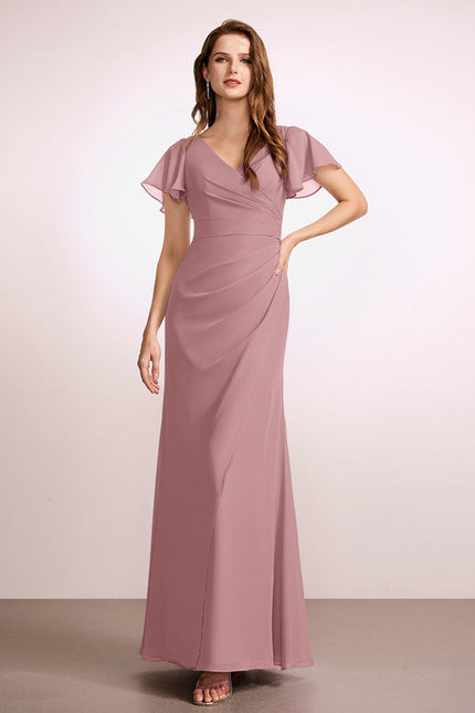 Robe Pastel Rose Demoiselle D'Honneur Longue