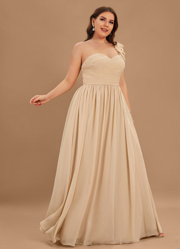 Robe Pastel Beige Décolleté Asymétrique Florale - gallery 9