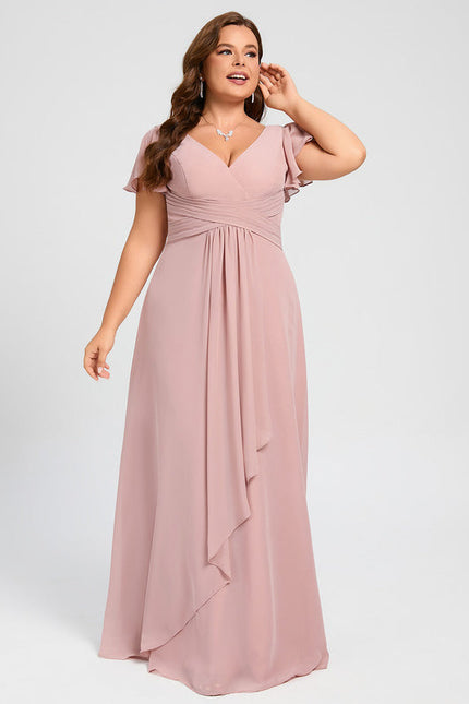 Robe Pastel Rose Demoiselle D'Honneur Élégante - gallery 7