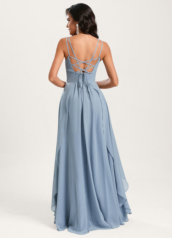 Robe Pastel Rose Demoiselle D'Honneur Élégante - gallery 4
