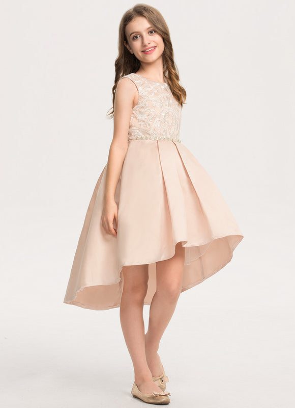Robe Pastel Junior Rose Dentelle Satin - gallery 2