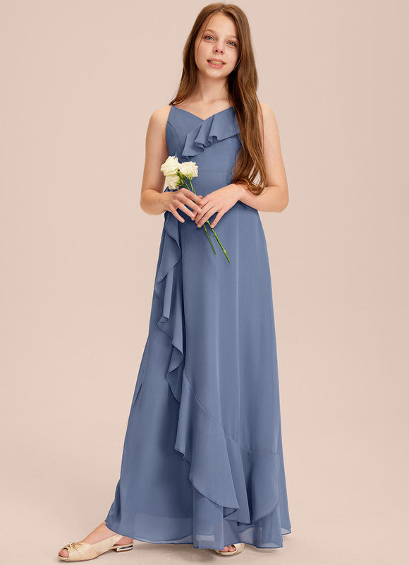 Robe Pastel Demoiselle D'Honneur Bleu Clair - gallery 5