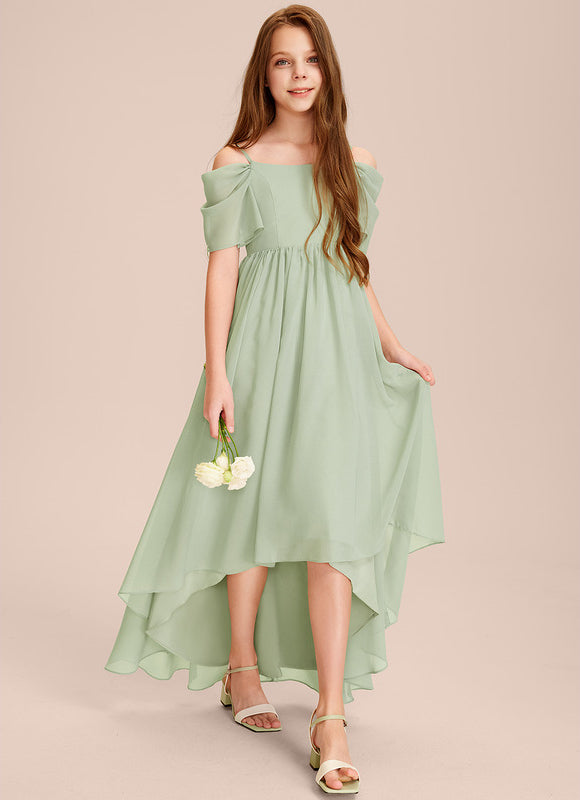 Robe Pastel Vert Mousseline Trapèze Junior - gallery 1