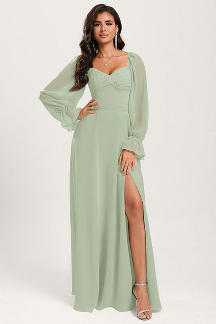 Robe Pastel Vert Émeraude Décolleté Cœur - gallery 4