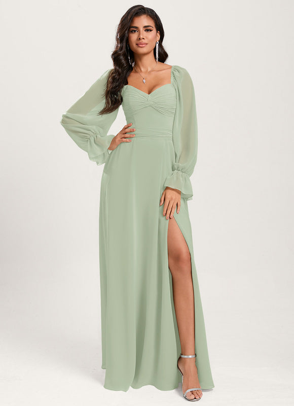 Robe Pastel Vert Émeraude Décolleté Cœur - gallery 4