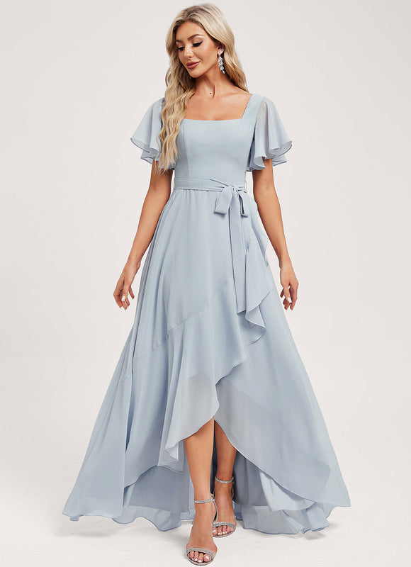Robe Pastel Bleu Ciel Trapèze Asymétrique - gallery 1