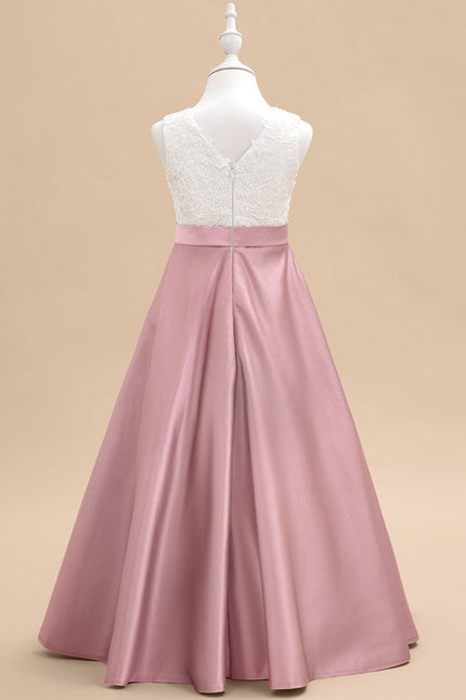 Robe Pastel Rose Demoiselle D'Honneur Satin - gallery 4