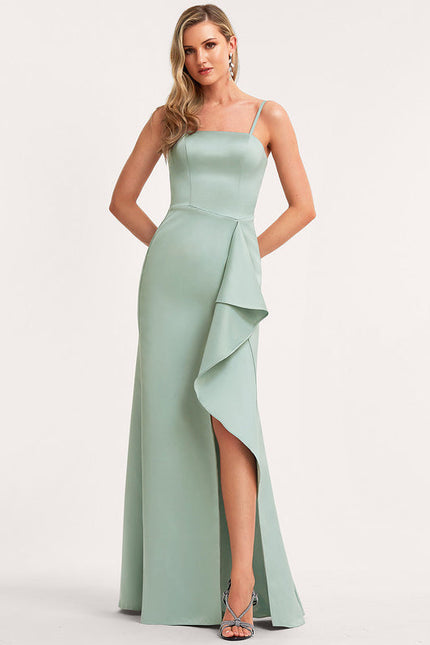 Robe Pastel Vert Menthe Ras Du Sol - gallery 1