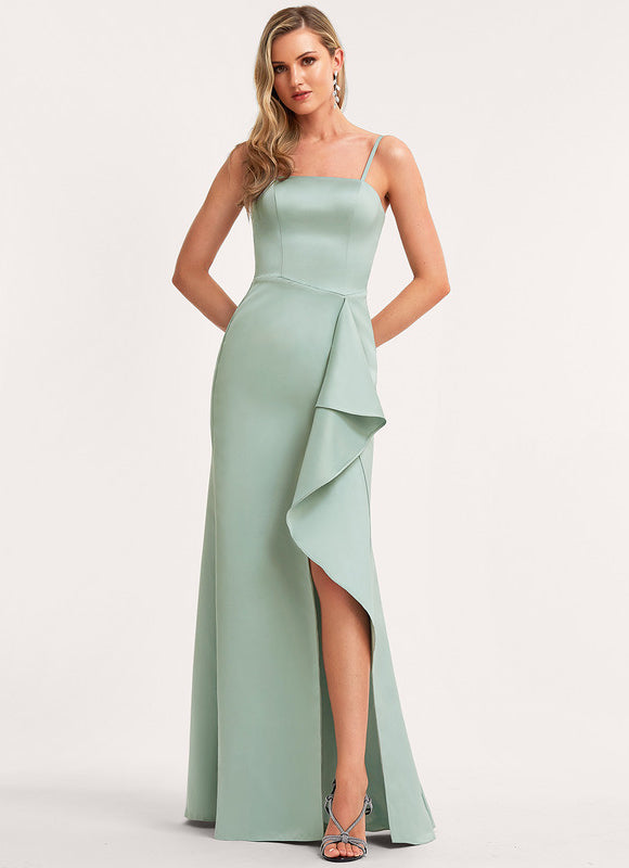 Robe Pastel Vert Menthe Ras Du Sol - gallery 1
