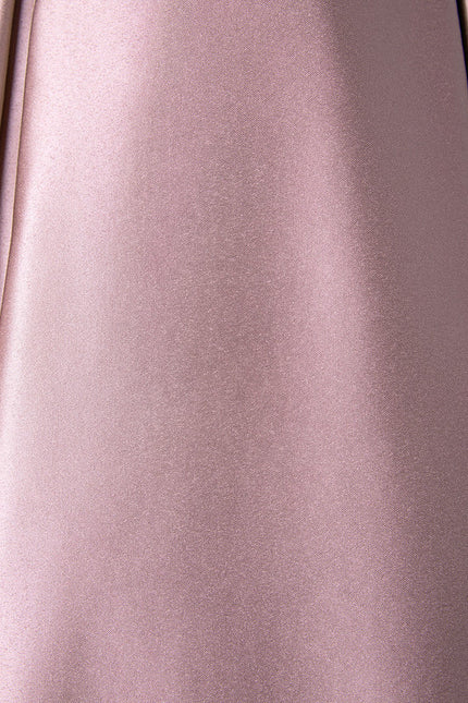 Robe Pastel Rose Épaule Dénudée Satin - gallery 4