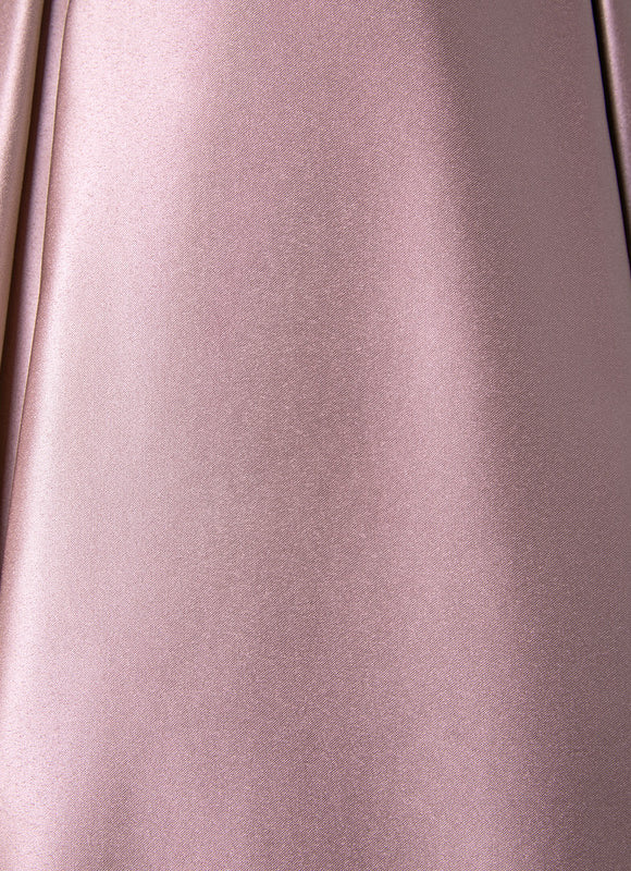 Robe Pastel Rose Épaule Dénudée Satin - gallery 4