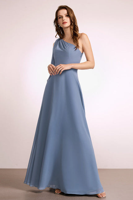 Robe Pastel Rose Décolleté Asymétrique Élégante - gallery 2