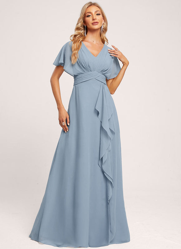 Robe Pastel Rose Demoiselle D'Honneur Élégante - gallery 3