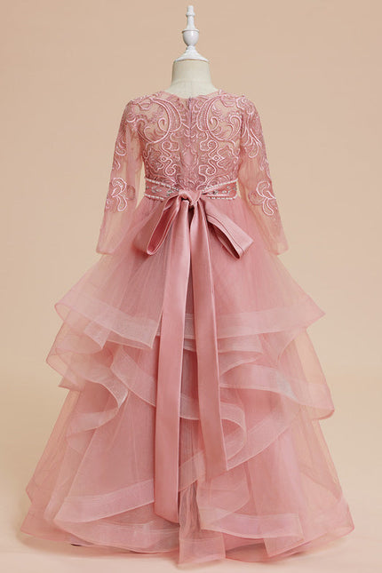 Robe Pastel Rose Demoiselle D'Honneur Longue - gallery 4
