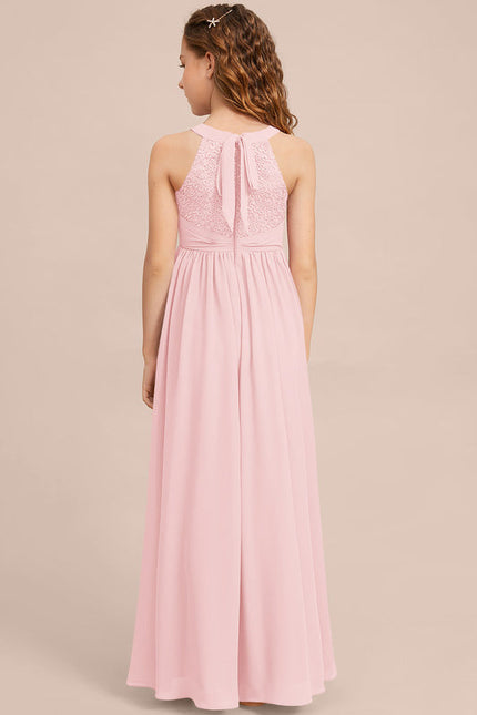 Robe Pastel Rose Demoiselle D'Honneur Longue - gallery 2