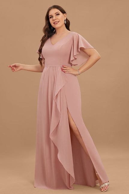 Robe Pastel Rose Demoiselle D'Honneur Élégante - gallery 9