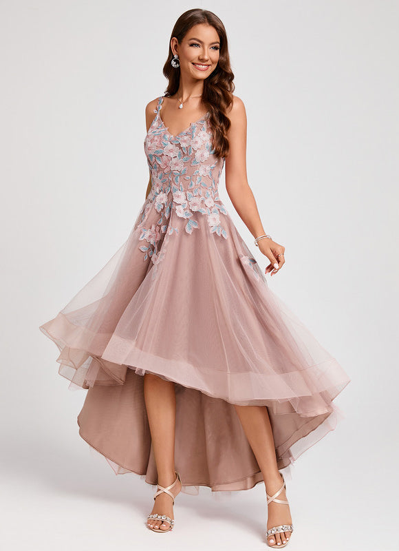 Robe Pastel Rose Floral Dentelle Cocktail