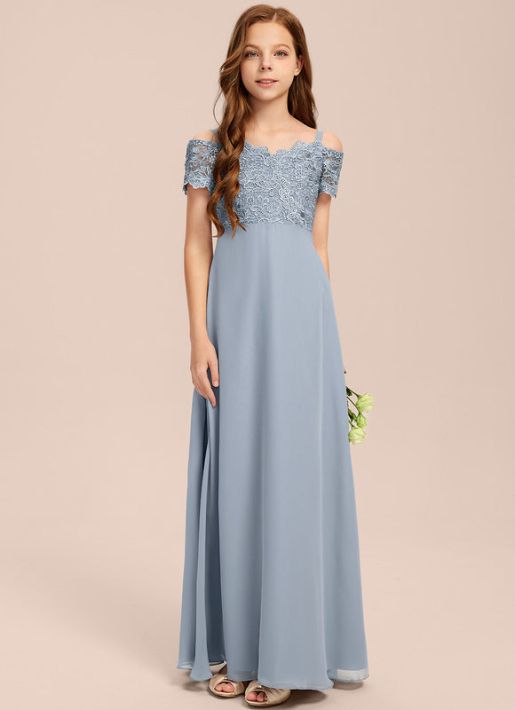 Robe Pastel Bleu Décolleté Trapèze Junior - gallery 1