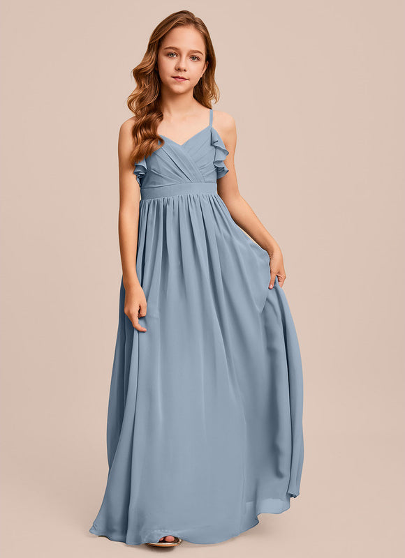 Robe Pastel Verte Col V Longueur Maxi