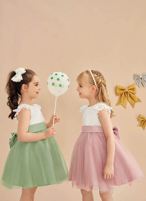 Robe Pastel Rose Fille Mariage Élégante - gallery 9