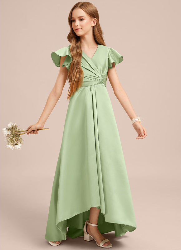 Robe Pastel Bleu Col V Asymétrique - gallery 4
