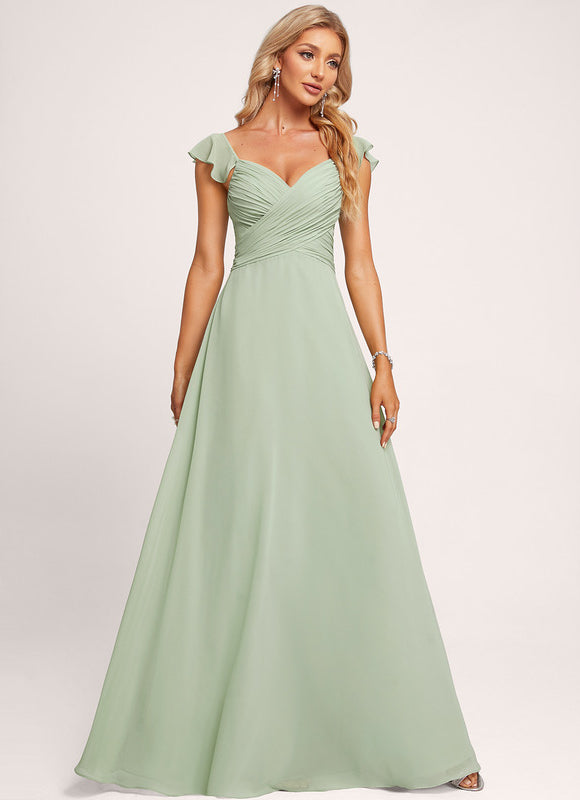 Robe Pastel Rose Demoiselle D'Honneur Élégante - gallery 2