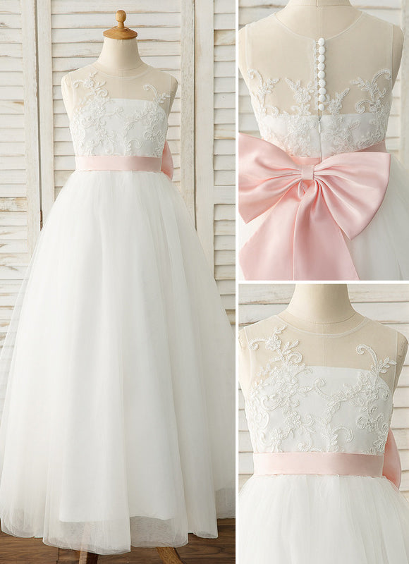 Robe Pastel Blanche Longue Satin Avec Nœud. - gallery 5