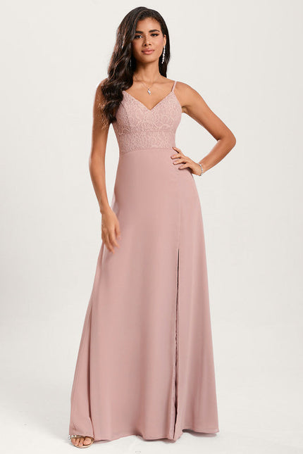 Robe Pastel Rose Demoiselle D'Honneur Élégante - gallery 1