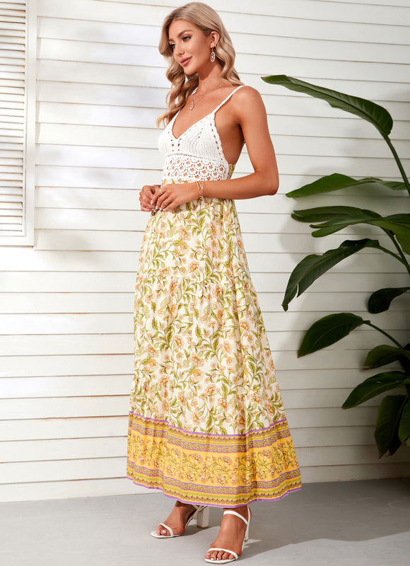 Robe Pastel Fleuri Col V Rose - gallery 2