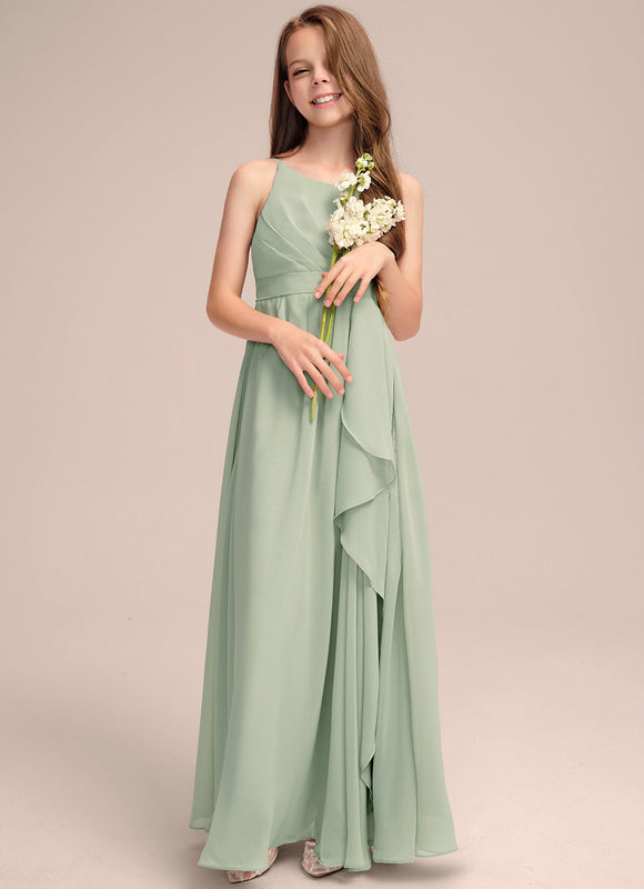 Robe Pastel Rose Demoiselle D'Honneur Volants - gallery 3