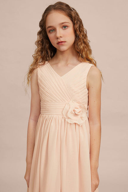 Robe Pastel Rose Demoiselle D'Honneur Asymétrique - gallery 4