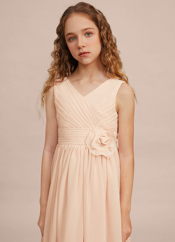 Robe Pastel Rose Demoiselle D'Honneur Asymétrique - gallery 4