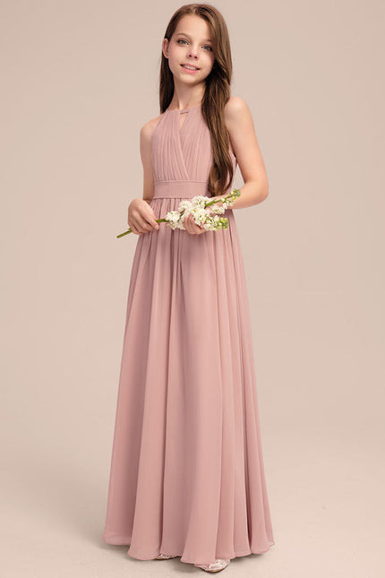 Robe Pastel Rose Demoiselle D'Honneur Trapèze - gallery 2