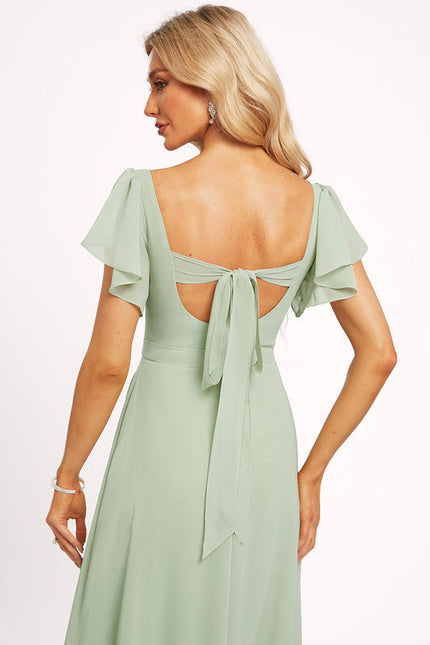 Robe Pastel Rose Demoiselle D'Honneur Élégante - gallery 2