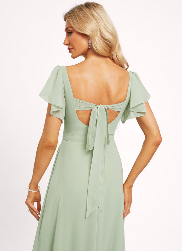 Robe Pastel Rose Demoiselle D'Honneur Élégante - gallery 2