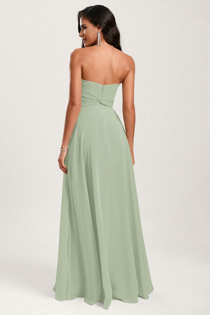 Robe Pastel Vert Émeraude Décolleté Cœur - gallery 7