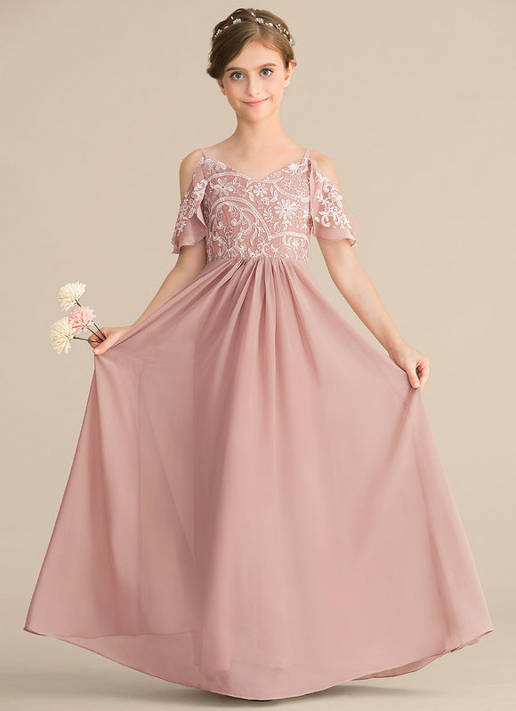 Robe Pastel Bleu Décolleté Trapèze Junior