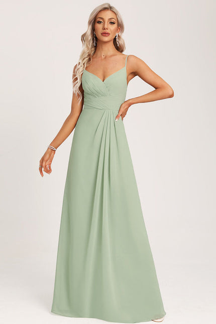 Robe Pastel Vert Sauge Demoiselle D'Honneur Élégante