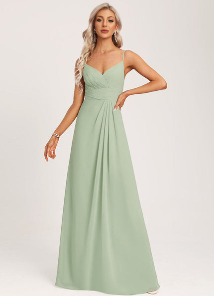 Robe Pastel Vert Sauge Demoiselle D'Honneur Élégante